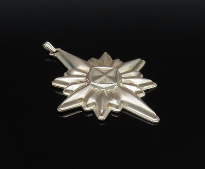 REED & BARTON 925 Silver  Vintage Christmas Star Ornate Drop Pendant  PT21622