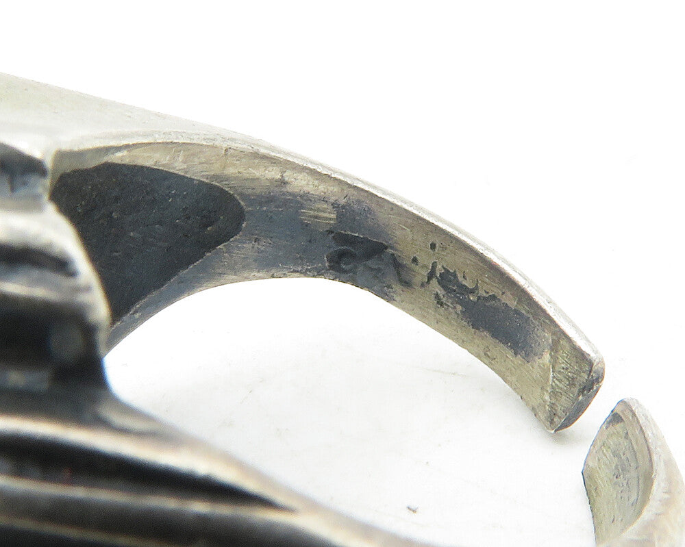 925 Sterling Silver  Vintage Oxidized Modernist Band Ring Sz 5.5  RG12105