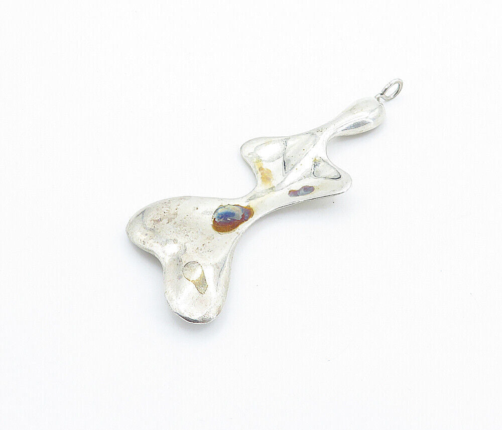 925 Sterling Silver  Vintage Modernist Woman's Body Silhouette Pendant  PT4095