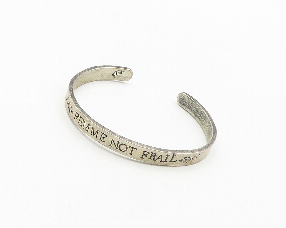 SAMUEL M. LEVI 925 Sterling Silver Vintage Femme Not Frail Cuff Bracelet  BT7146