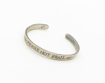 SAMUEL M. LEVI 925 Sterling Silver Vintage Femme Not Frail Cuff Bracelet  BT7146