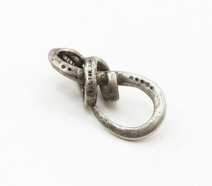 925 Sterling Silver  Vintage Genuine Diamonds 2 Tone Infinity Pendant  PT13124