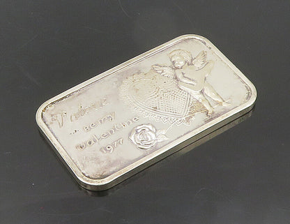 925 Sterling Silver  Vintage Be My Valentine Cupid 1977 Bullion Bar  TR2567