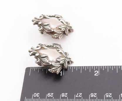 925 Sterling Silver Vintage Earrings STEPHEN DWECK Etched Floral Leaves  EG13665