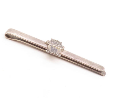 925 Sterling Silver Vintage Tie Clip Dark Tone Carved Trible Man  TR3836