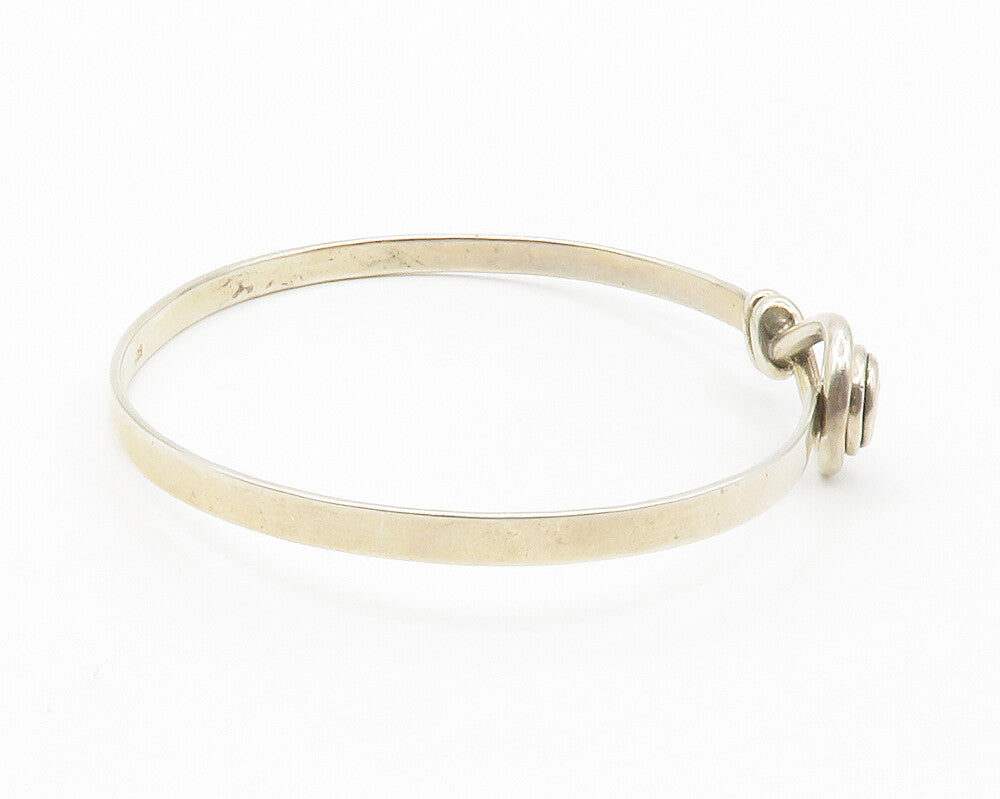 925 Sterling Silver  Vintage Cubic Zirconia Loop Detail Cuff Bracelet  BT5689