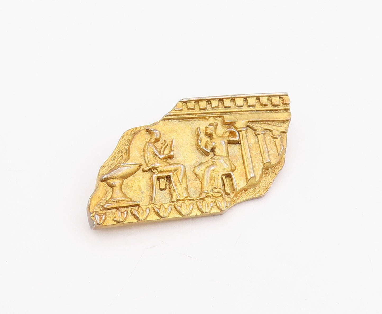 925 Sterling Silver Vintage Brooch Pin Gold Plated NORWAY Storytellers BP12230