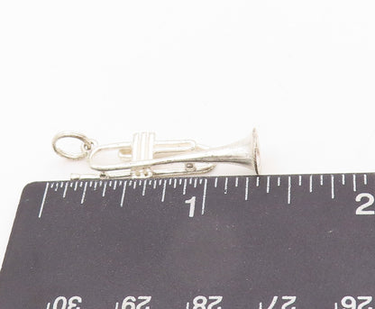 925 Sterling Silver Vintage Pendant 3D Cutout Saxophone Charm   PT23920