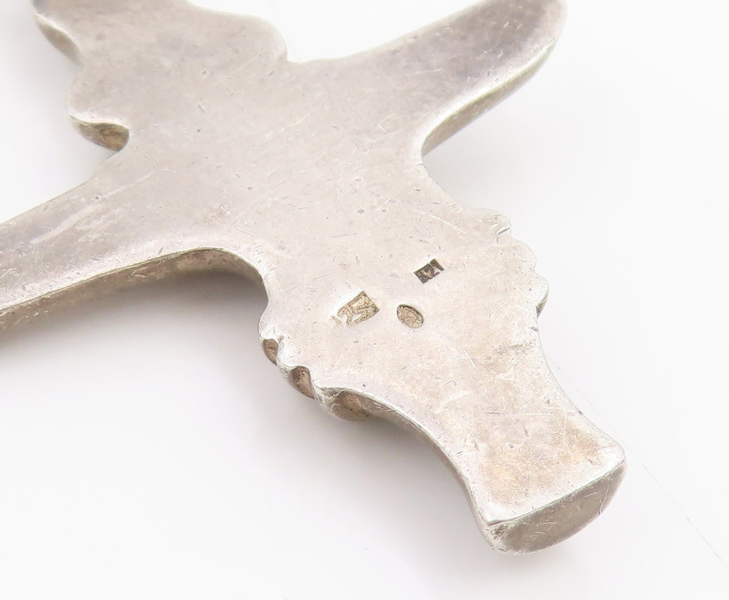 925 Sterling Silver Vintage Pendant Modernist Solid Inukshuk Charm  PT25667