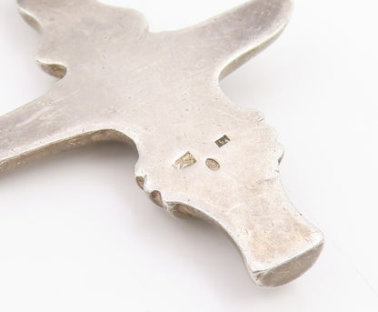 925 Sterling Silver Vintage Pendant Modernist Solid Inukshuk Charm  PT25667