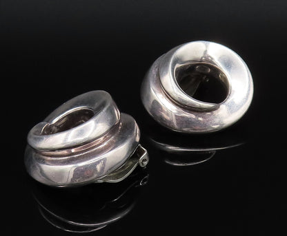BAYANIHAN 925 Silver  Vintage Spiral Open Circle Non Pierced Earrings  EG12092