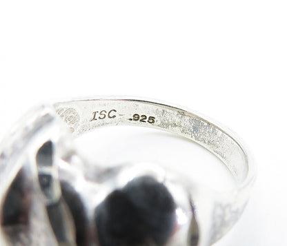 925 Sterling Silver  Vintage Shiny Sculpted Dome Round Band Ring Sz 7  RG6450