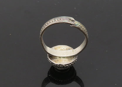 925 Sterling Silver  Vintage Blue Topaz Swirl Dome Band Ring Sz 10  RG21652