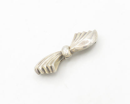 CHARLES KRYPELL 925 Sterling Silver  Vintage Ribbon Bow Tie Brooch Pin  BP7626