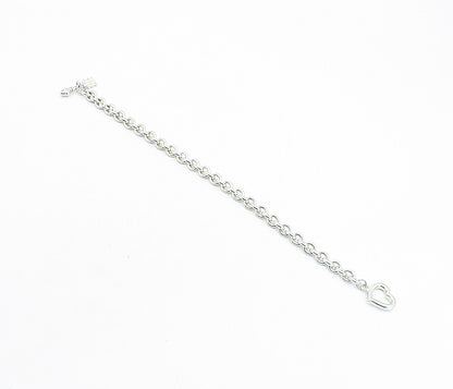 925 Sterling Silver  Love Heart Bow & Arrow Round Link Chain Bracelet  BT2630