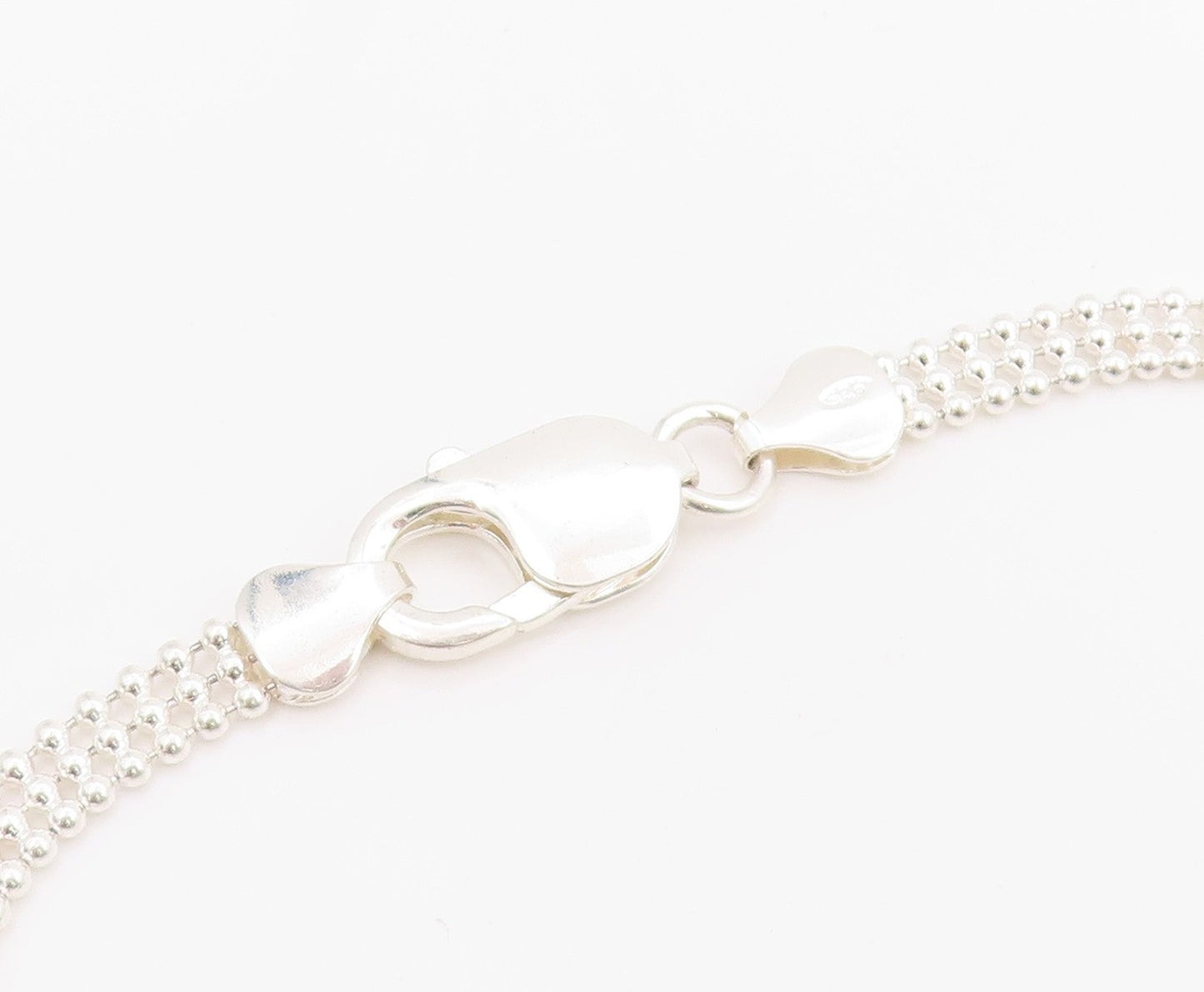 925 Sterling Silver Vintage Necklace Classic Interlocking Circle Chain  NE4874