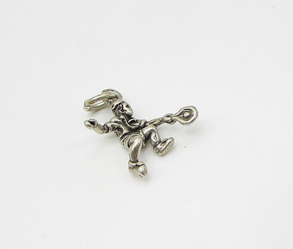 925 Sterling Silver  Vintage Tennis Player Charm Pendant  PT1912
