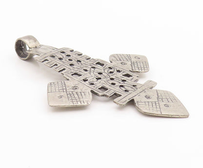 925 Sterling Silver Vintage Pendant Coptic Christian Church Cross  PT24741