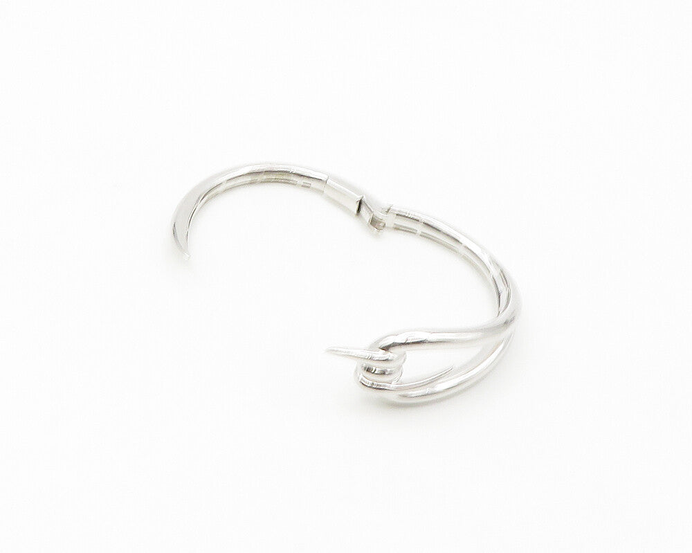 SW 925 Silver & 10K GOLD  Shiny Polished Pointed Loop Cuff Bracelet  BT7209