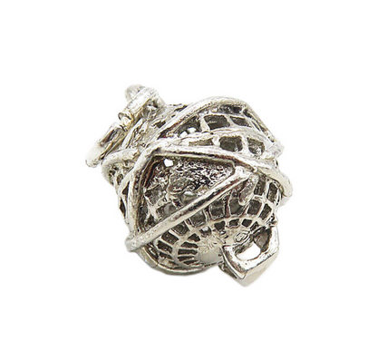 925 Sterling Silver  Vintage Petite Wrapped World Globe Drop Pendant  PT6811