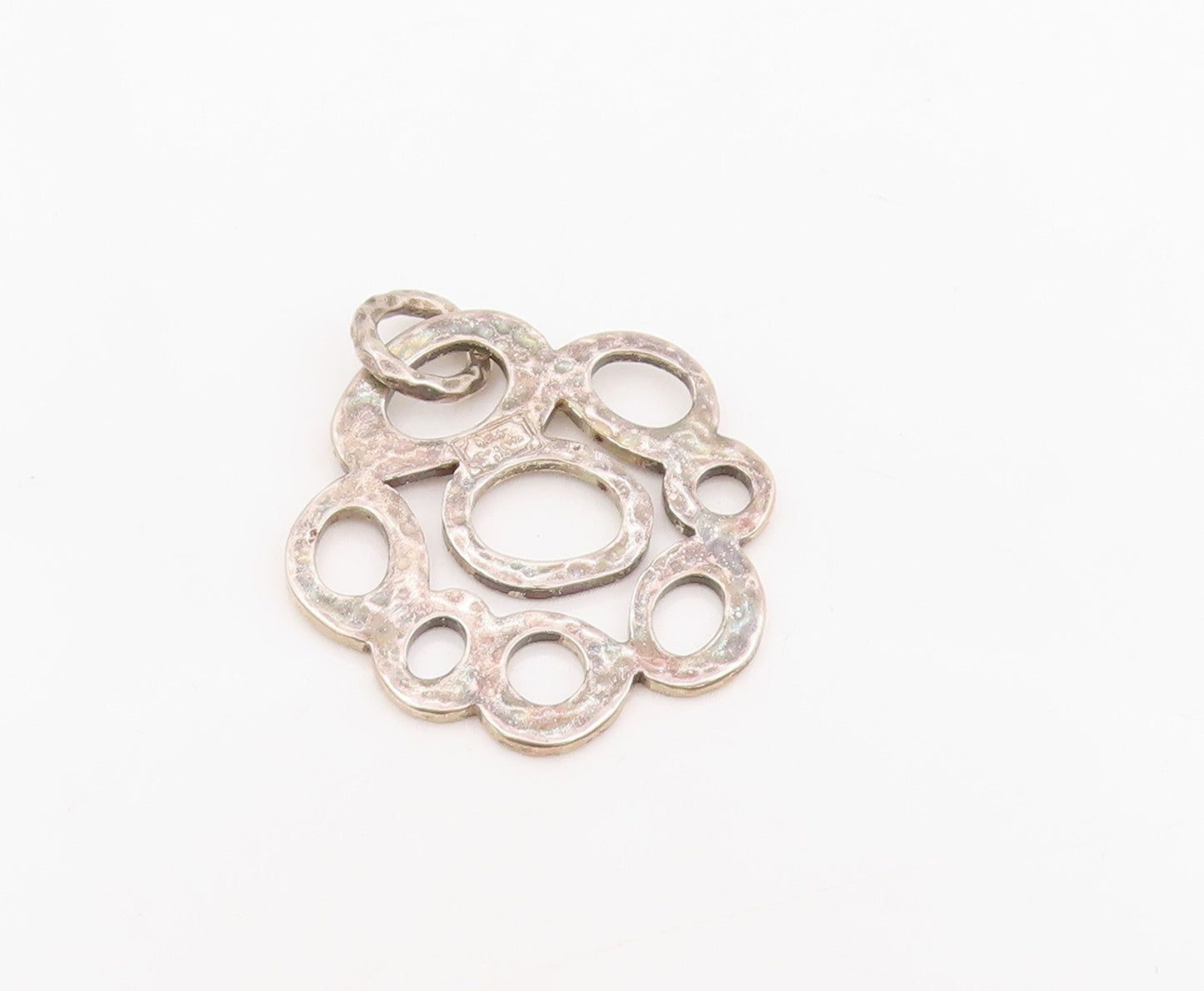 925 Sterling Silver Vintage Pendant IPPOLITA Hammered Floral Medallion  PT25546