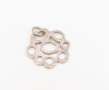 925 Sterling Silver Vintage Pendant IPPOLITA Hammered Floral Medallion  PT25546