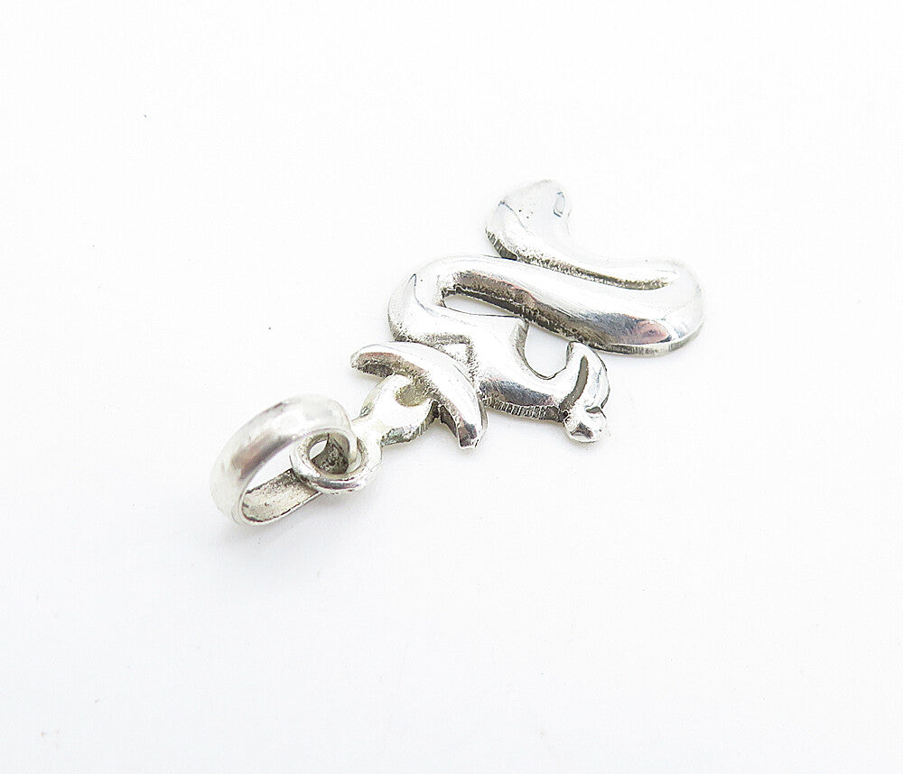 925 Sterling Silver  Vintage Love Heart Om Spiritual Symbol Pendant  PT5448