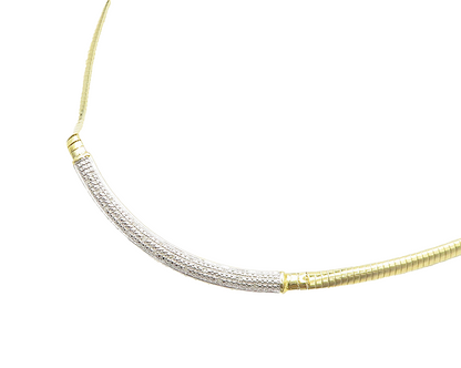 925 Sterling Silver  Genuine Diamonds Gold Plated Snake Chain Necklace  NE2970