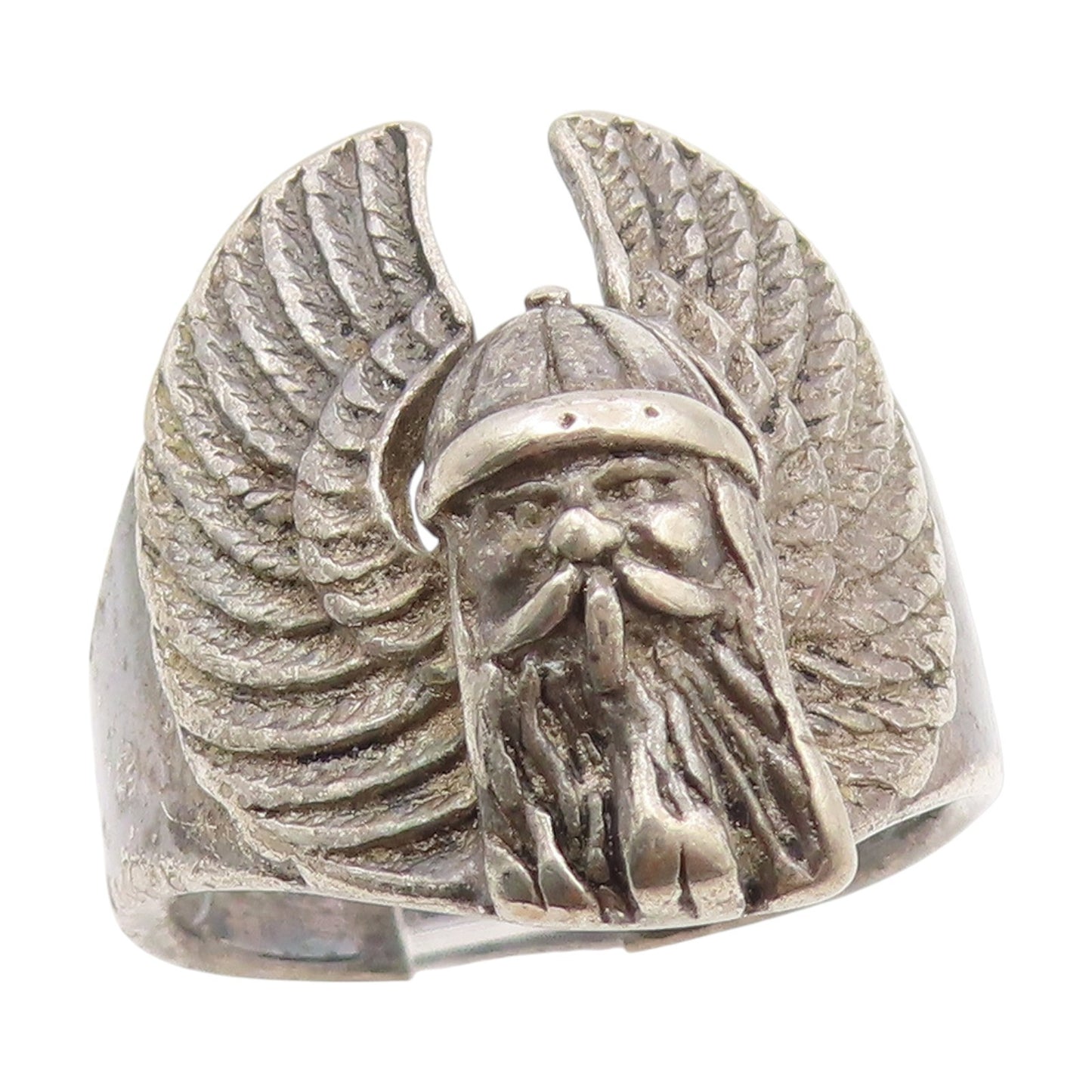 925 Sterling Silver Vintage Ring Etched Viking Warrior Thor Band  Sz 12  RG34574