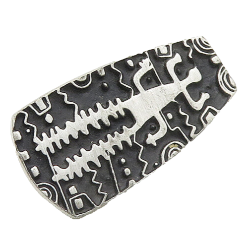 DESIGNER 925 Sterling Silver  Vintage Oxidized Pattern Brooch Pin  BP7150