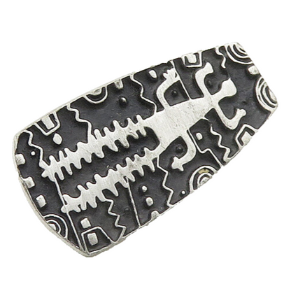 DESIGNER 925 Sterling Silver  Vintage Oxidized Pattern Brooch Pin  BP7150