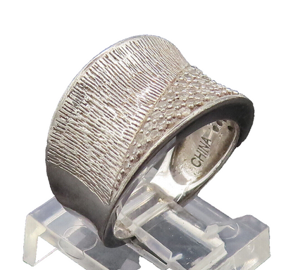 925 Sterling Silver  Vintage Designer Diamond Beaded Solid Ring Sz 6  RG27407