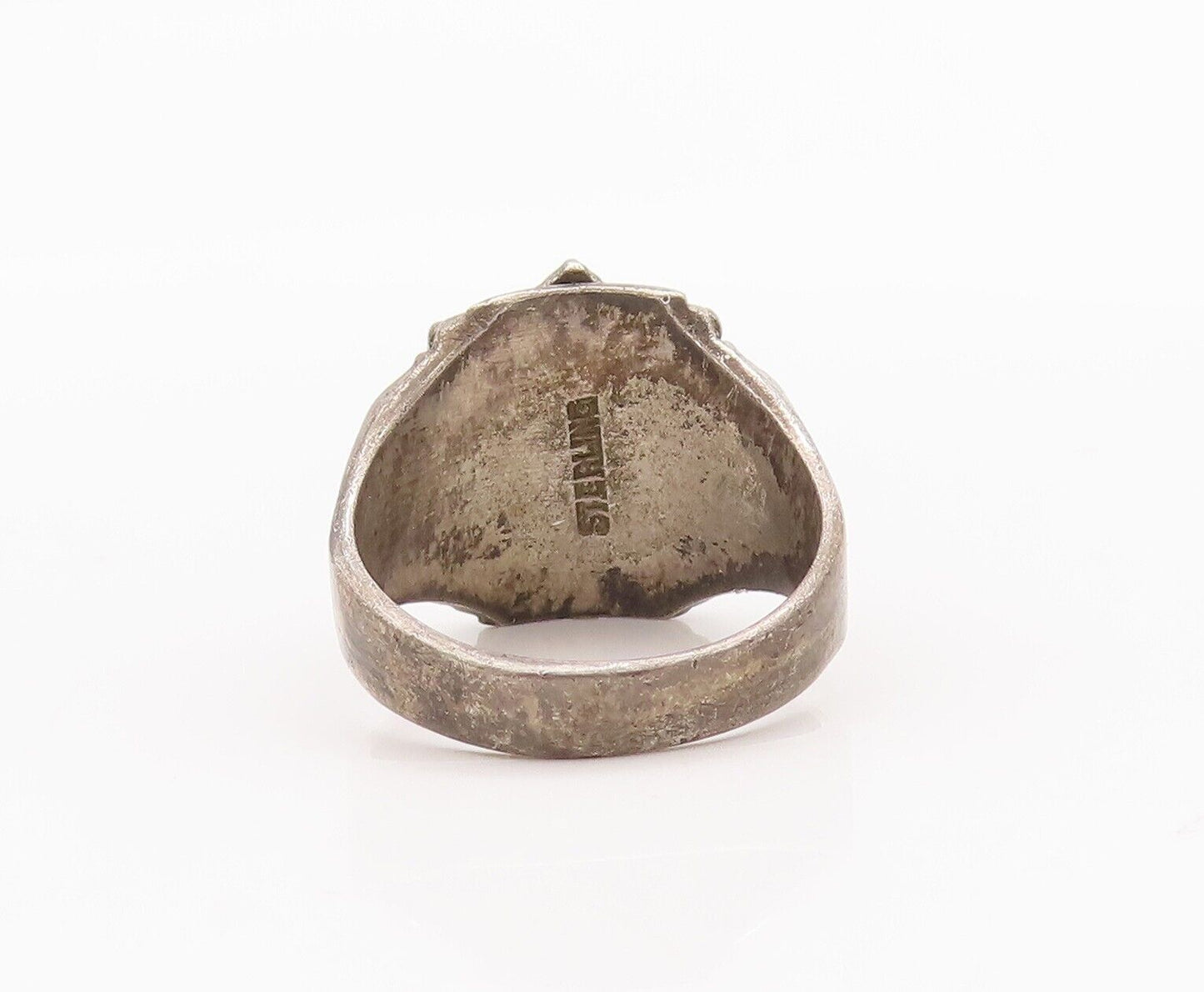 925 Sterling Silver Vintage Ring Antique Enameled High School Ring  Sz 6 RG28204