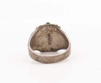 925 Sterling Silver Vintage Ring Antique Enameled High School Ring  Sz 6 RG28204