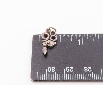 925 Sterling Silver  Vintage 98 Graduation Charm Pendant  PT1925