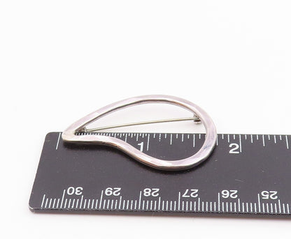 BECKERHOFF 925 Silver Vintage Minimalist Hammered Outline Brooch Pin  BP9788