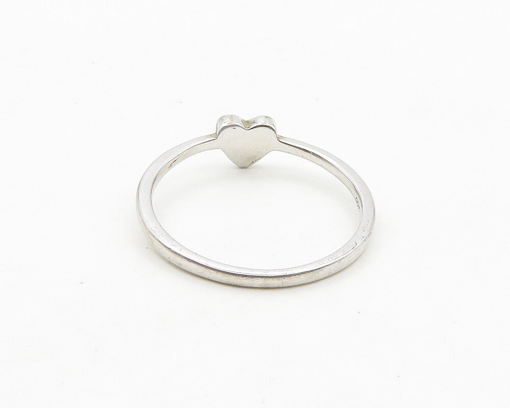 925 Sterling Silver  Shiny Puppy Paw Love Heart Band Ring Sz 7  RG18937