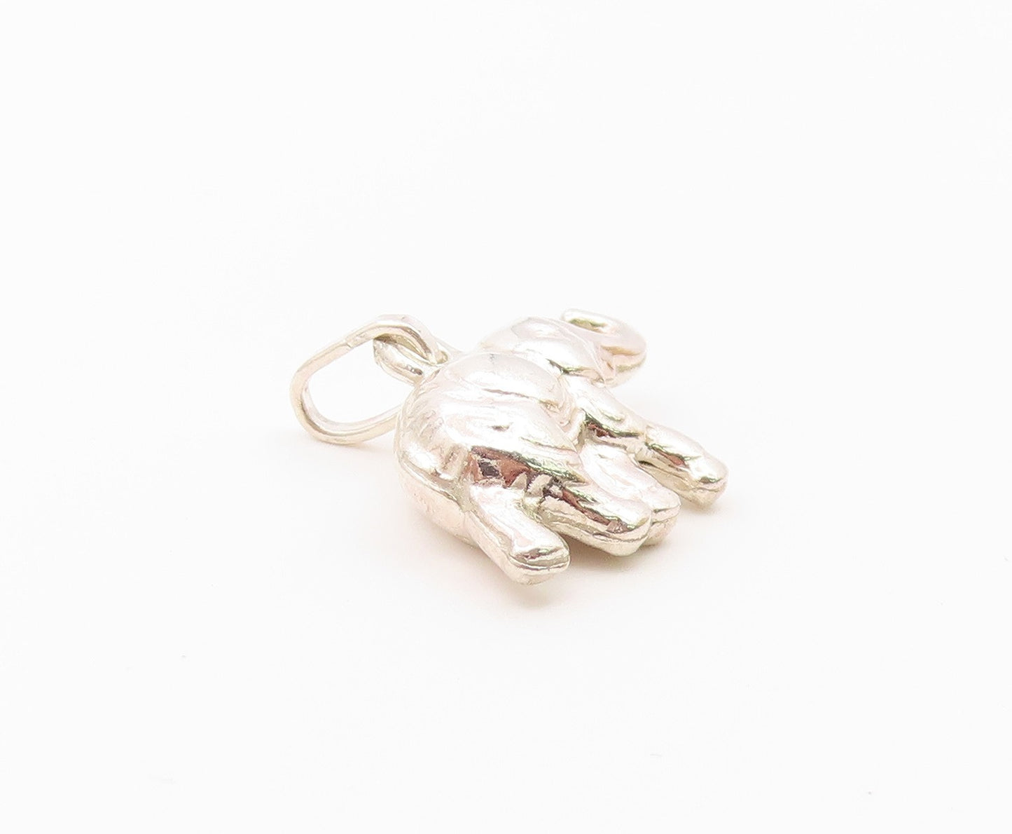 925 Sterling Silver  Vintage Petite Shiny Elephant Hollow Pendant  PT17505