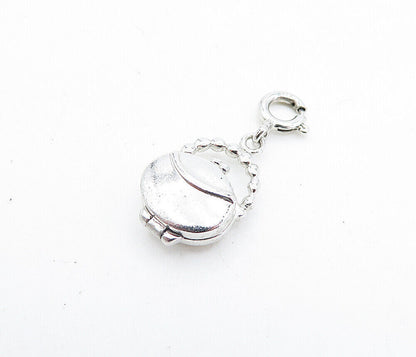 925 Sterling Silver Petite Enamel Coated Purse Locket Pendant (OPENS) PT3581