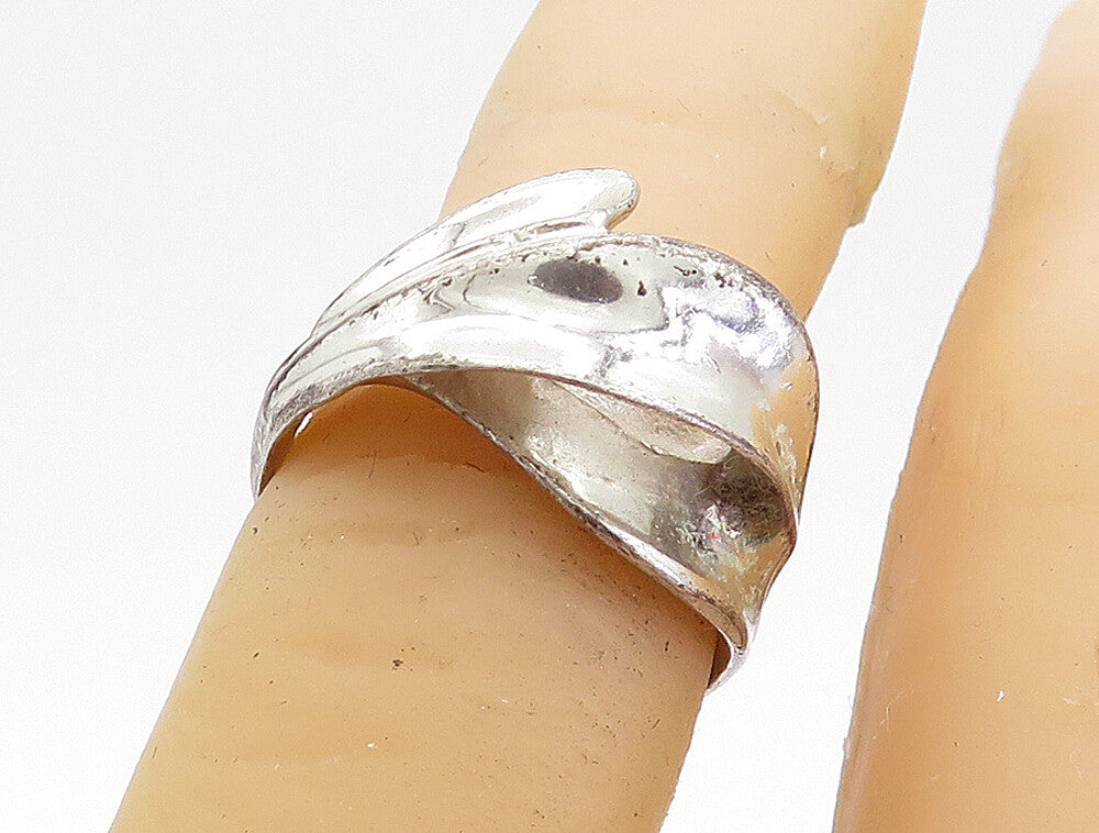 925 Sterling Silver  Vintage Shiny Concave Dome Design Band Ring Sz 5  RG4244