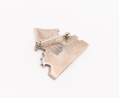 925 Sterling Silver Vintage Brooch Pin MARY ENGELBREIT Solid Carved Home BP10677