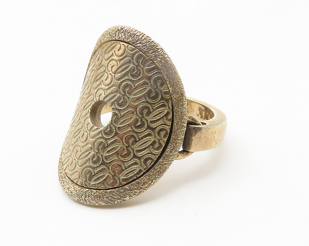 GUESS ITALY 925 Sterling Silver  Shiny Monogram Logo Band Ring Sz 6.5  RG11508