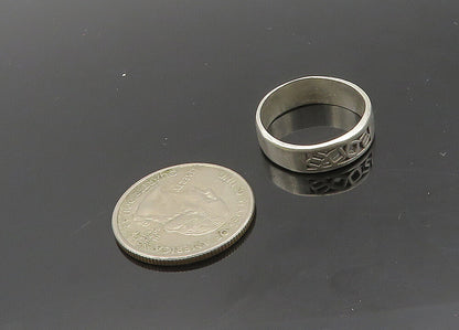 925 Sterling Silver  Shiny Year 2008 Open Smooth Band Ring Sz 8.5  RG20612