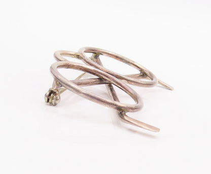 925 Sterling Silver Vintage Brooch Pin Solid Cutout Spectacles Frame  BP10944