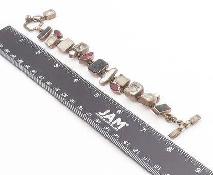 925 Sterling Silver Vintage Bracelet THE DREAMER Multi Gemstone Link  BT11677