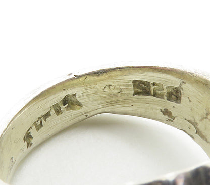 MEXICO 925 Sterling Silver  Vintage Fluted Dome Shiny Band Ring Sz 8  RG15539
