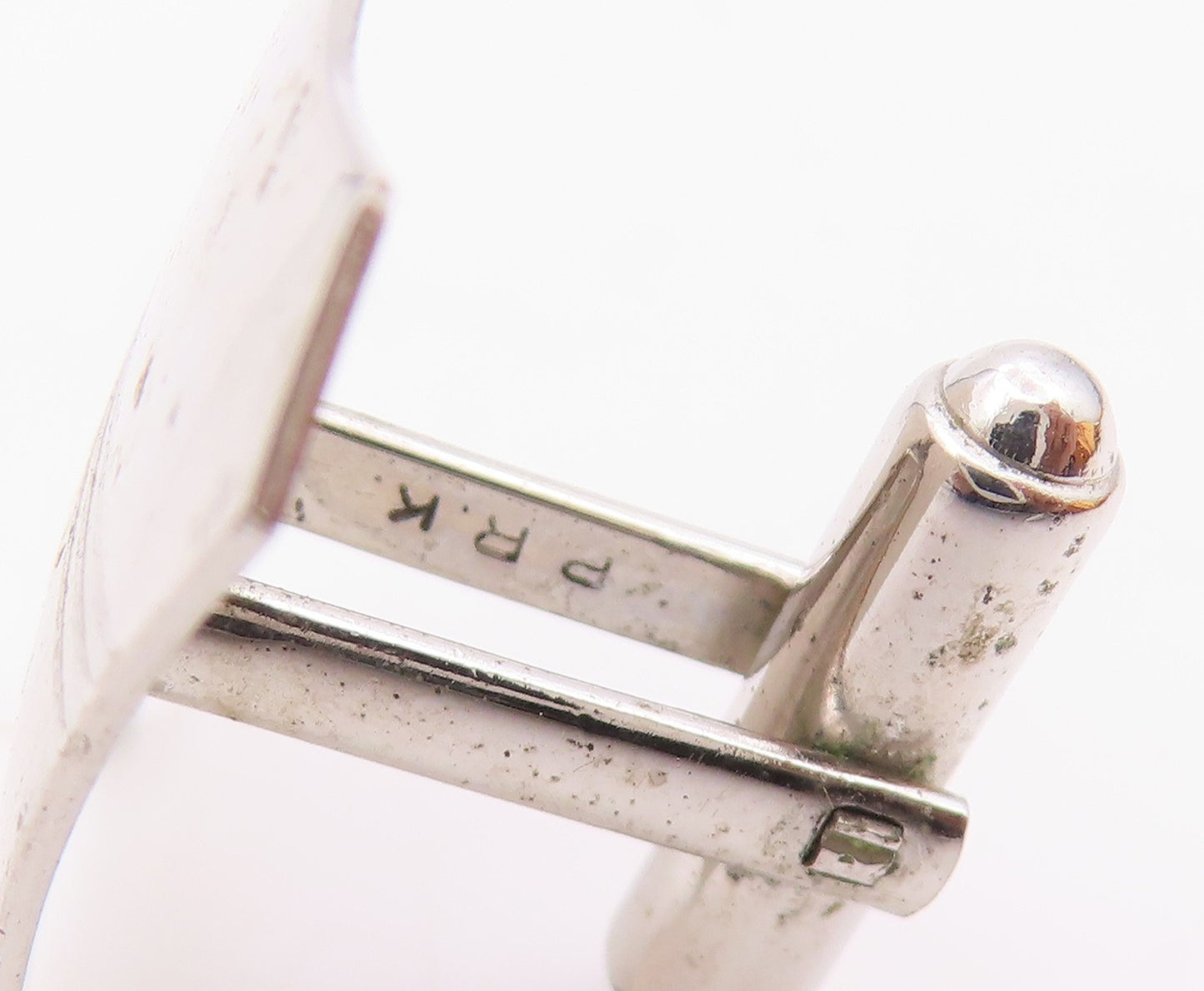 925 Sterling Silver  Vintage Shiny Polished Etched Detail Cuff Links  TR1726