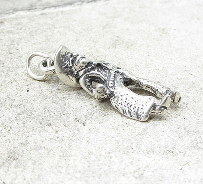 925 Sterling Silver Vintage Cowboy 3D Charm Pendant PT1080