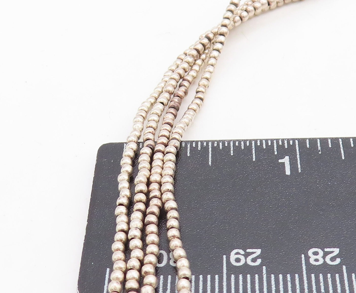 925 Sterling Silver Vintage Multi Strand Hearts Lariat Chain Necklace NE1072
