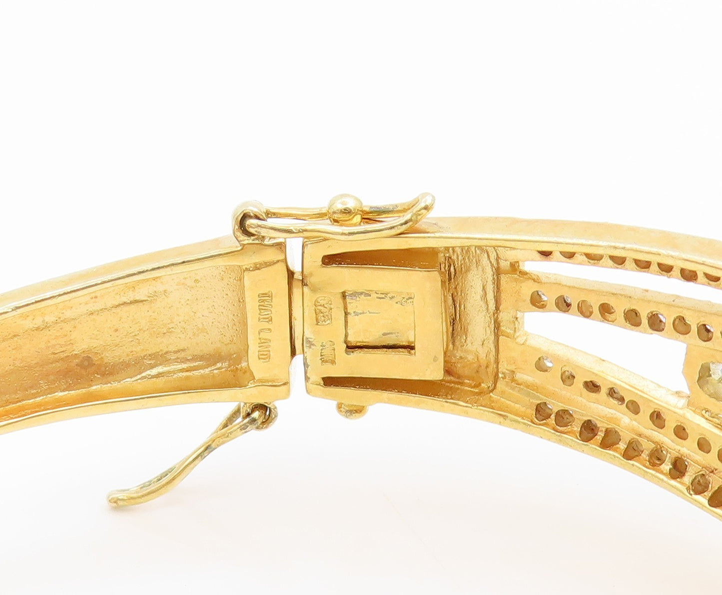 925 Sterling Silver Vintage Bracelet Gold Plated Real Diamonds Gemstone  BT12006